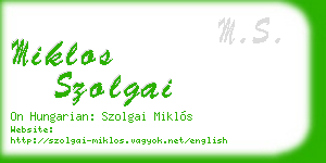miklos szolgai business card